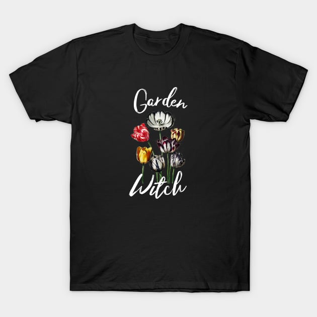 Garden Witch Vintage Cottagecore Tulips T-Shirt by spiffy_design